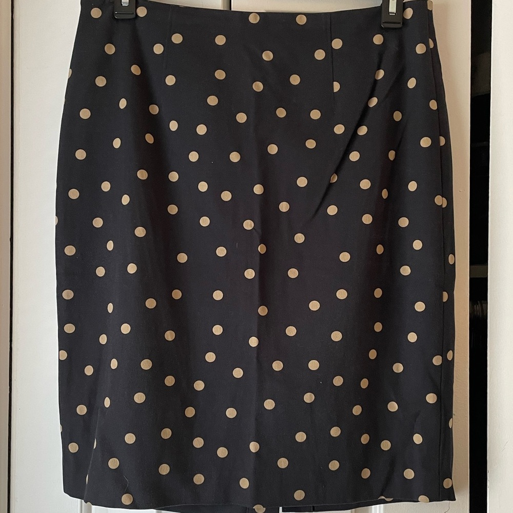 Ann Taylor Blue/Tan Polka-Dot Pencil Skirt - Size 12